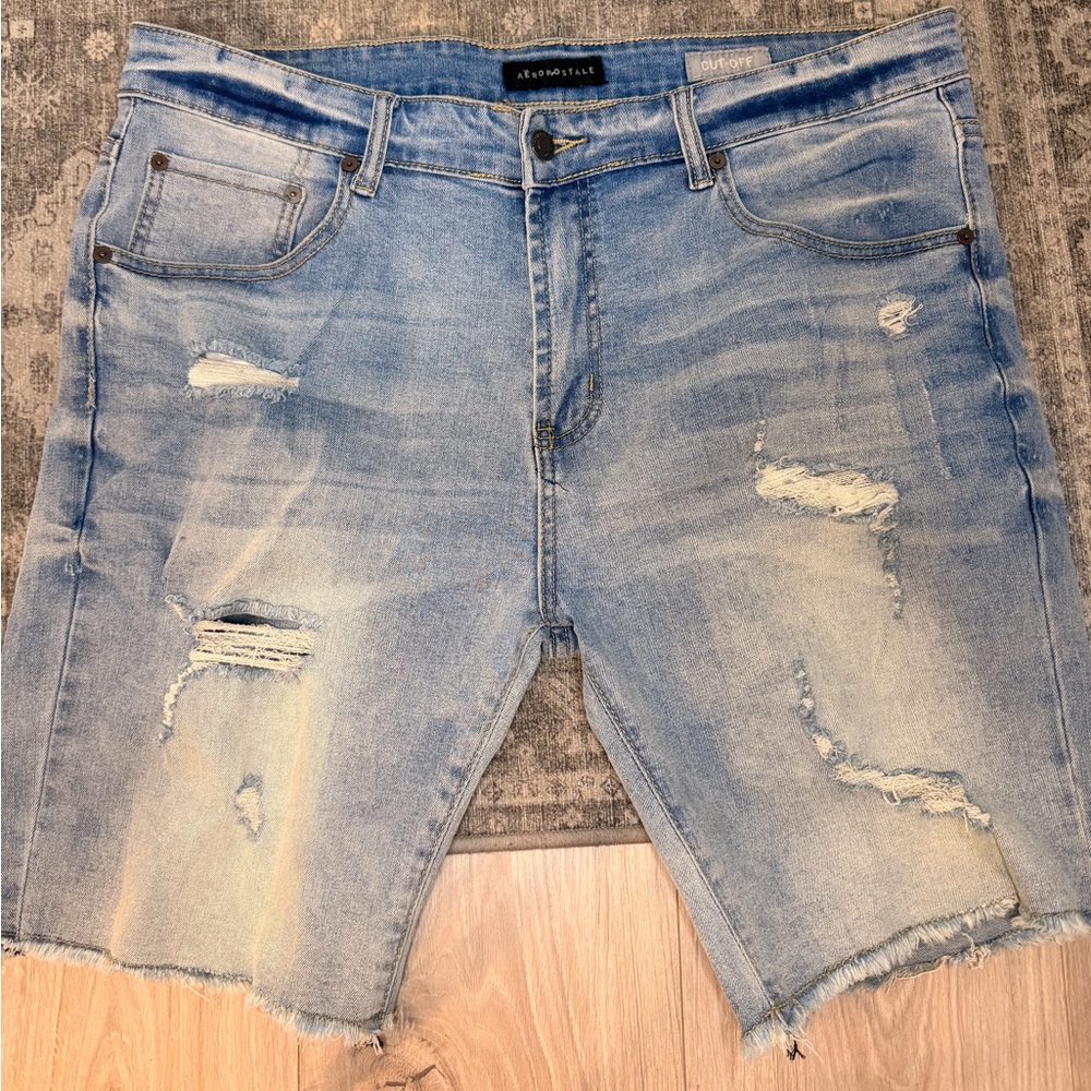 Distressed Denim cutoff shorts
